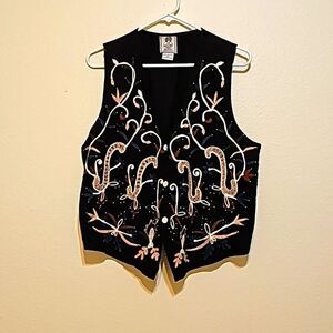 Short Circuit vintage embroidered vest size large